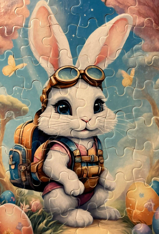 48 Piece A5 Handcrafted puzzle - "Bunny Adventure" fantasy puzzle