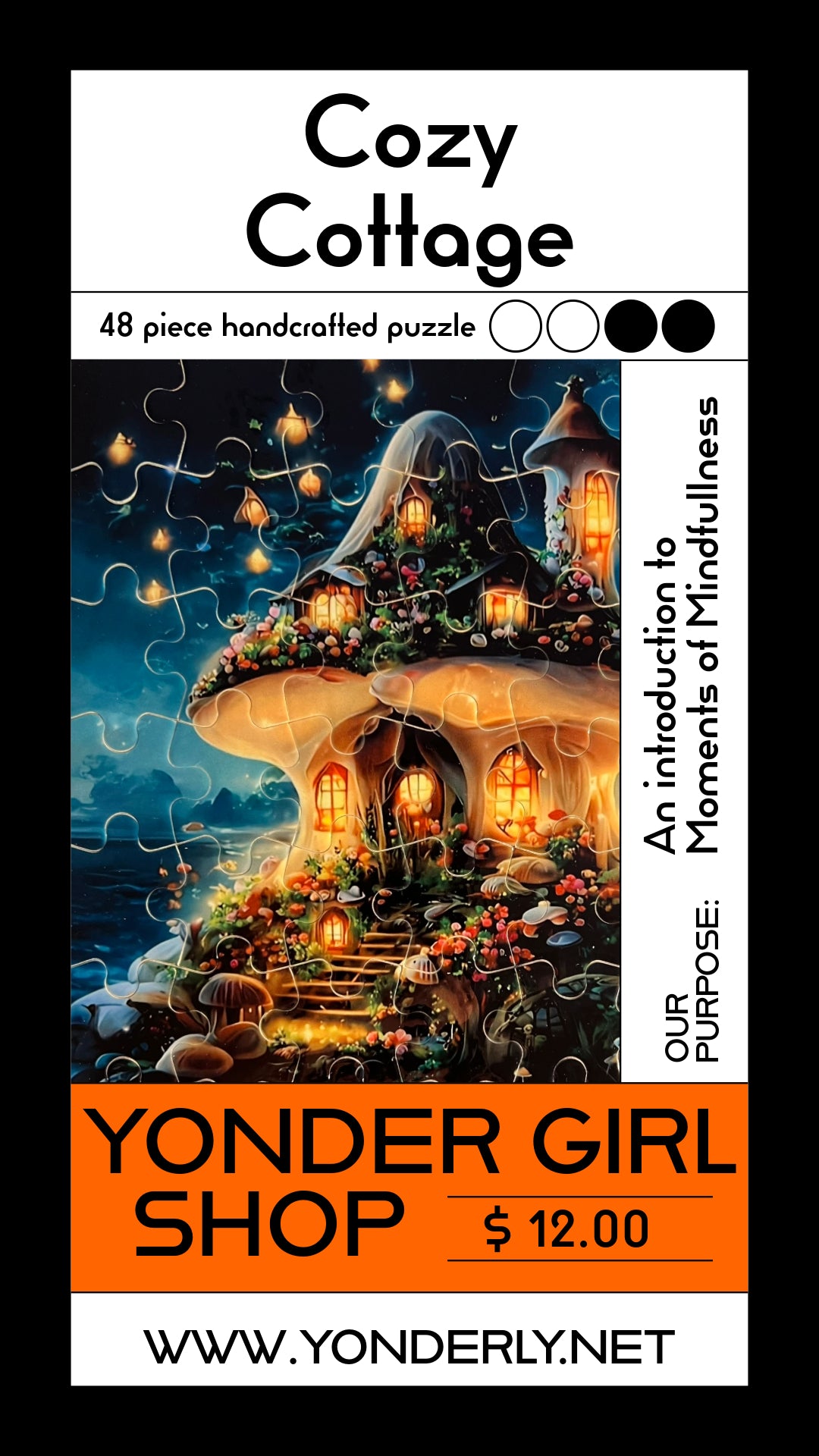 48 Piece A5 Handcrafted puzzle - "Cozy Cottage" fantasy puzzle