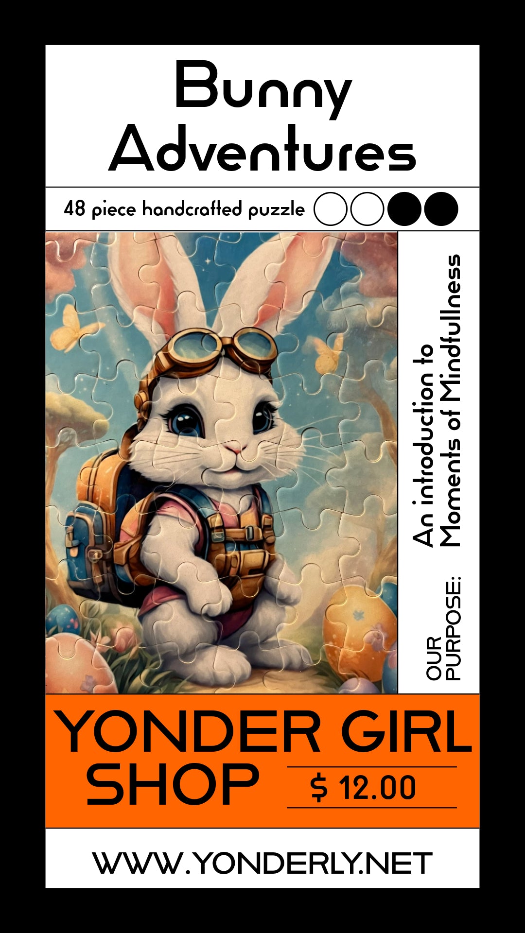 48 Piece A5 Handcrafted puzzle - "Bunny Adventure" fantasy puzzle